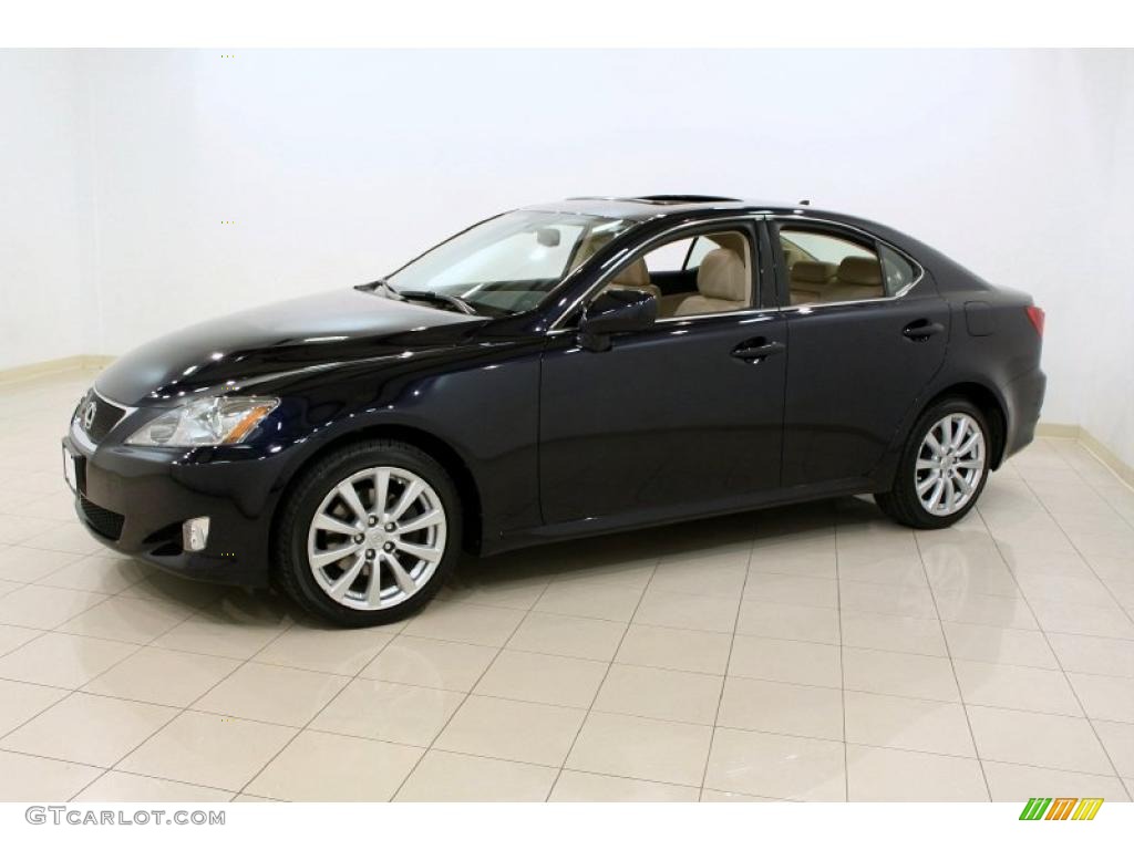 2007 IS 250 AWD - Black Sapphire Pearl / Cashmere photo #3