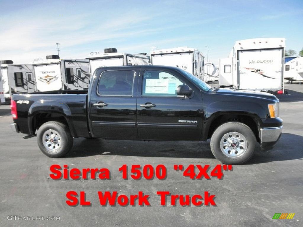 2011 Sierra 1500 SL Crew Cab 4x4 - Onyx Black / Dark Titanium photo #1