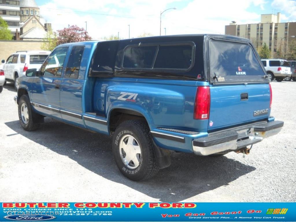 1998 C/K K1500 Extended Cab 4x4 - Medium Blue-Green Metallic / Gray photo #4