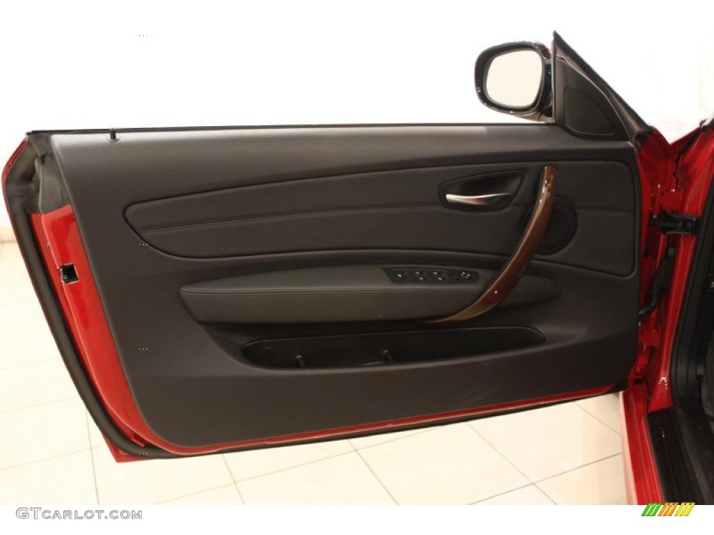 2010 BMW 1 Series 128i Convertible Black Boston Leather Door Panel Photo #48957796