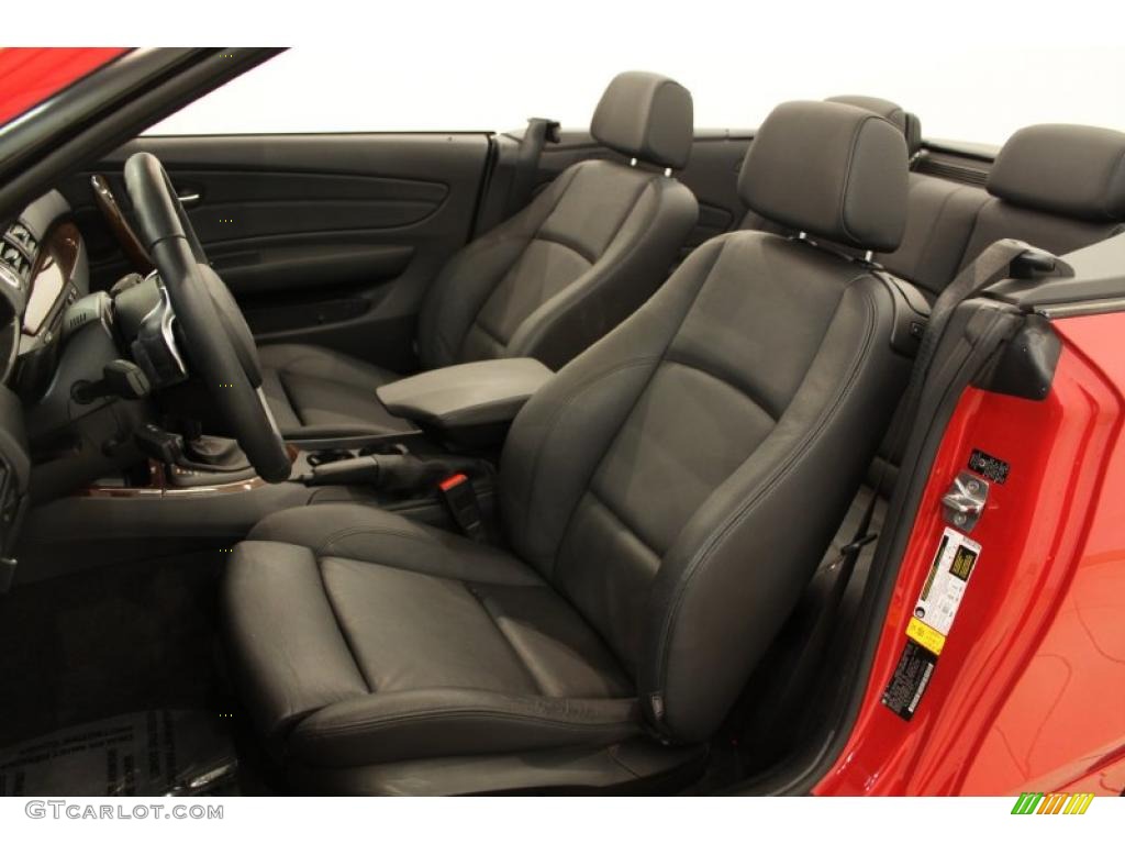 Black Boston Leather Interior 2010 BMW 1 Series 128i Convertible Photo #48957823