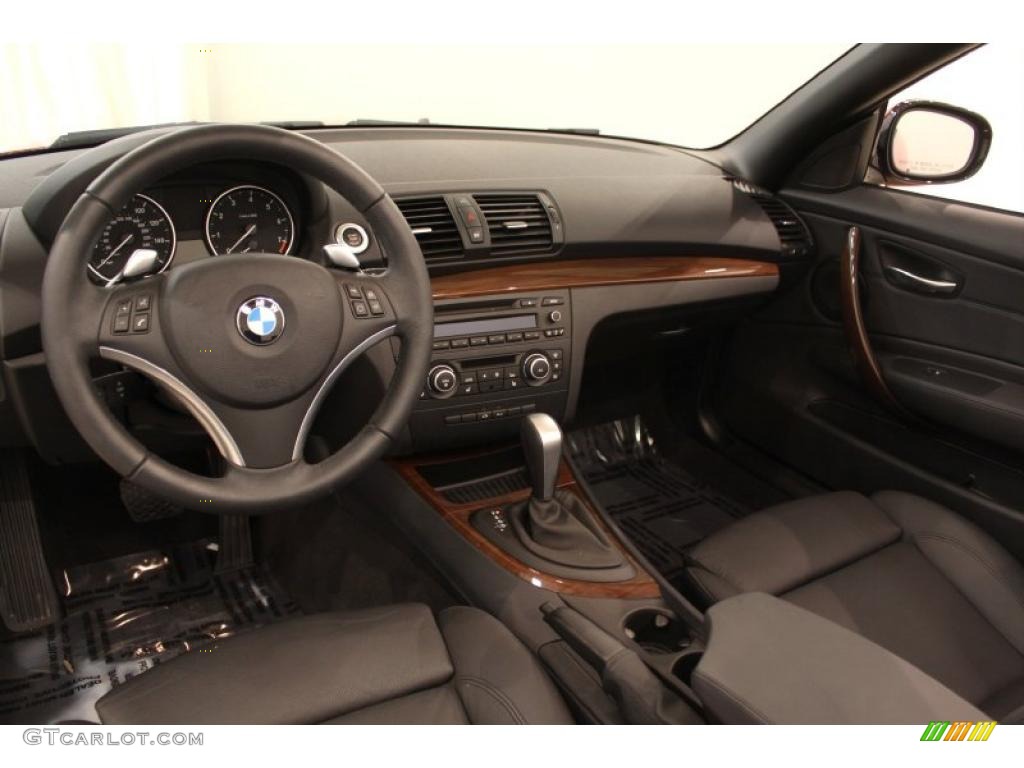 Black Boston Leather Interior 2010 BMW 1 Series 128i Convertible Photo #48957838