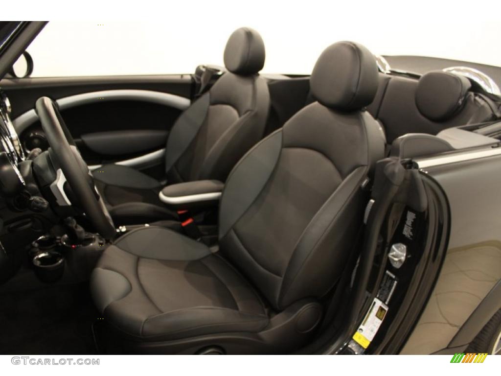 Punch Carbon Black Leather Interior 2010 Mini Cooper S Convertible Photo #48958119