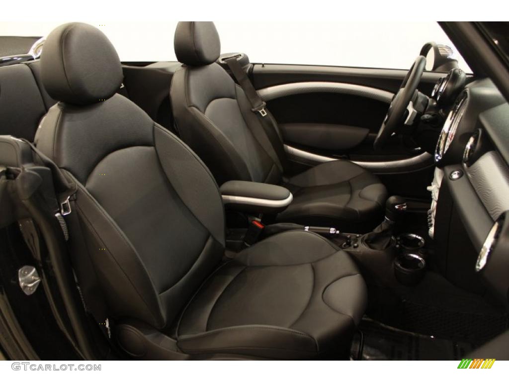 Punch Carbon Black Leather Interior 2010 Mini Cooper S Convertible Photo #48958231