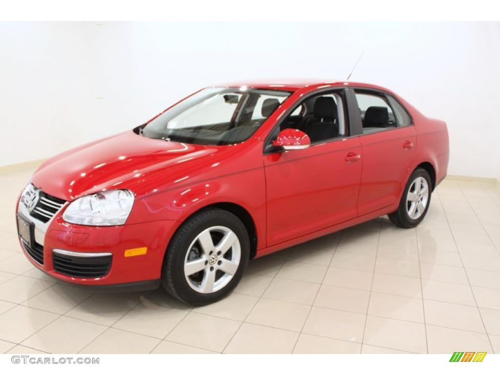 2009 Jetta S Sedan - Salsa Red / Anthracite photo #3