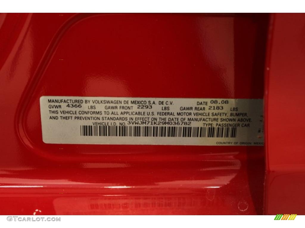 2009 Volkswagen Jetta S Sedan Info Tag Photos
