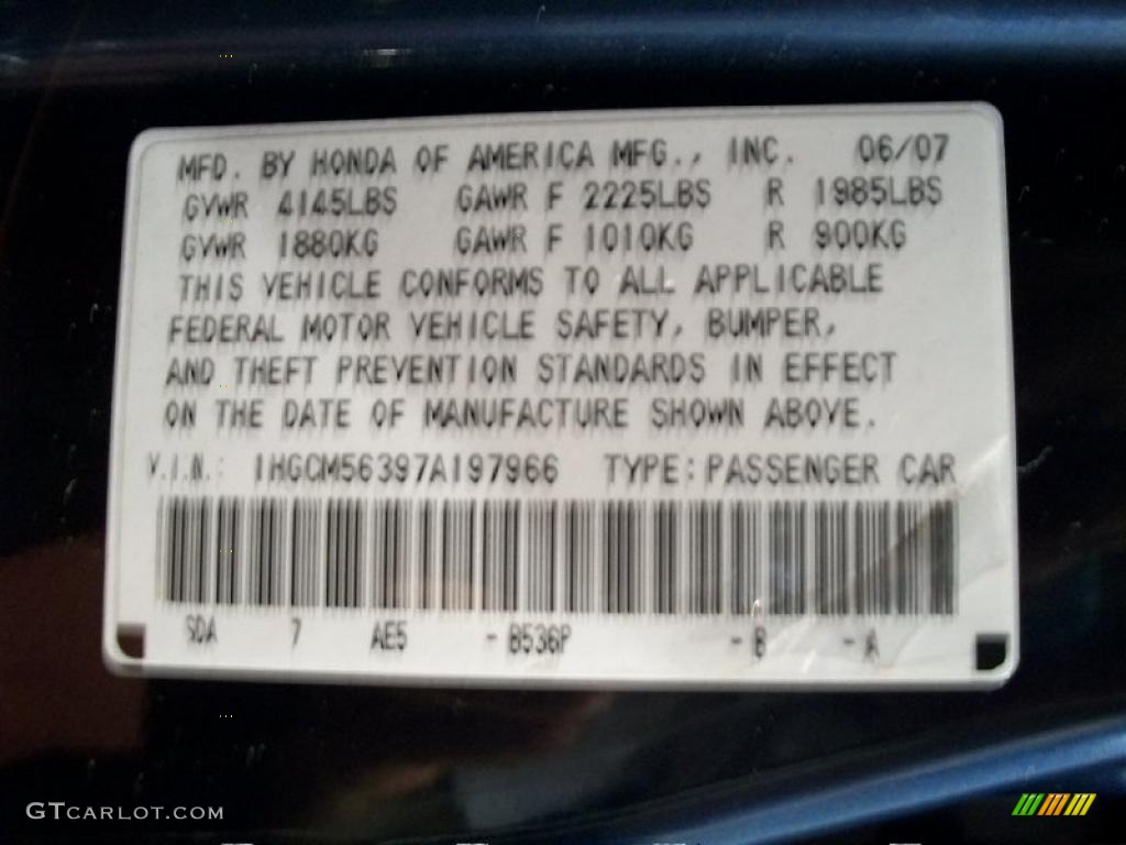2007 Accord SE Sedan - Royal Blue Pearl / Gray photo #24