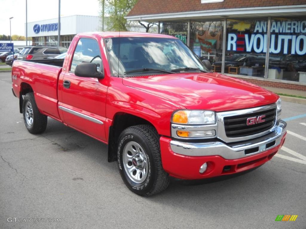 2006 Sierra 1500 SL Regular Cab 4x4 - Fire Red / Dark Pewter photo #1