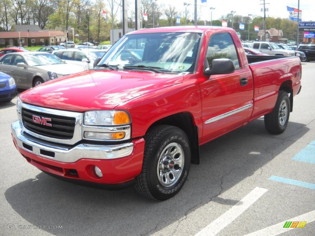 Fire Red 2006 GMC Sierra 1500 SL Regular Cab 4x4 Exterior Photo #48967025