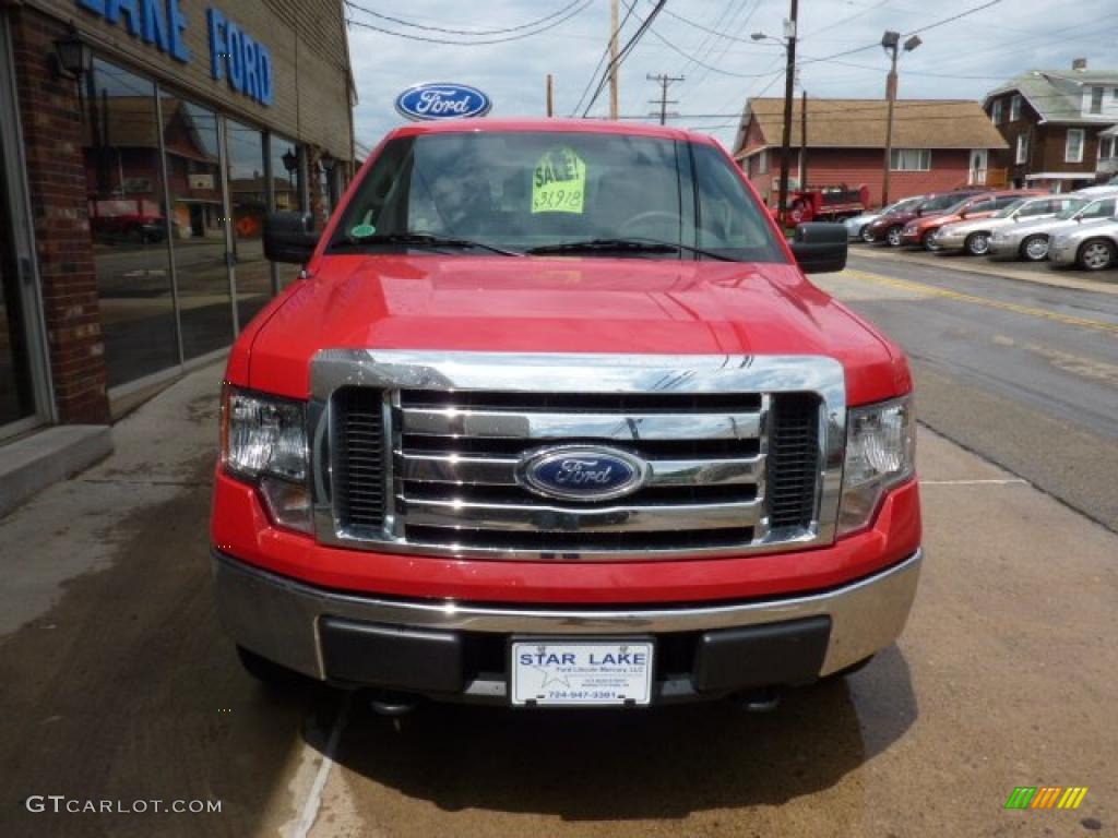 2010 F150 XLT SuperCrew 4x4 - Vermillion Red / Medium Stone photo #6