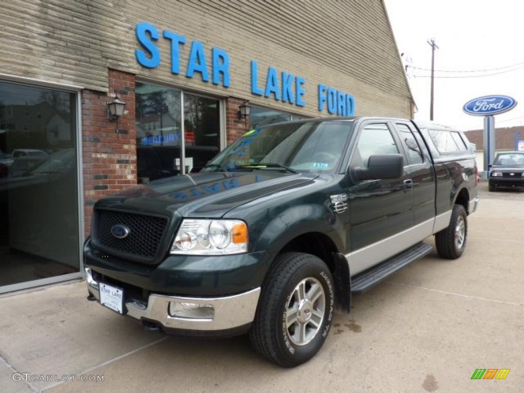 2005 F150 XLT SuperCab 4x4 - Aspen Green Metallic / Medium Flint Grey photo #1