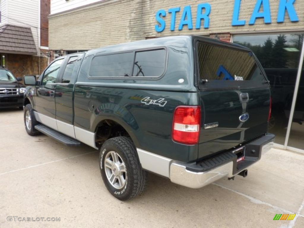 2005 F150 XLT SuperCab 4x4 - Aspen Green Metallic / Medium Flint Grey photo #2