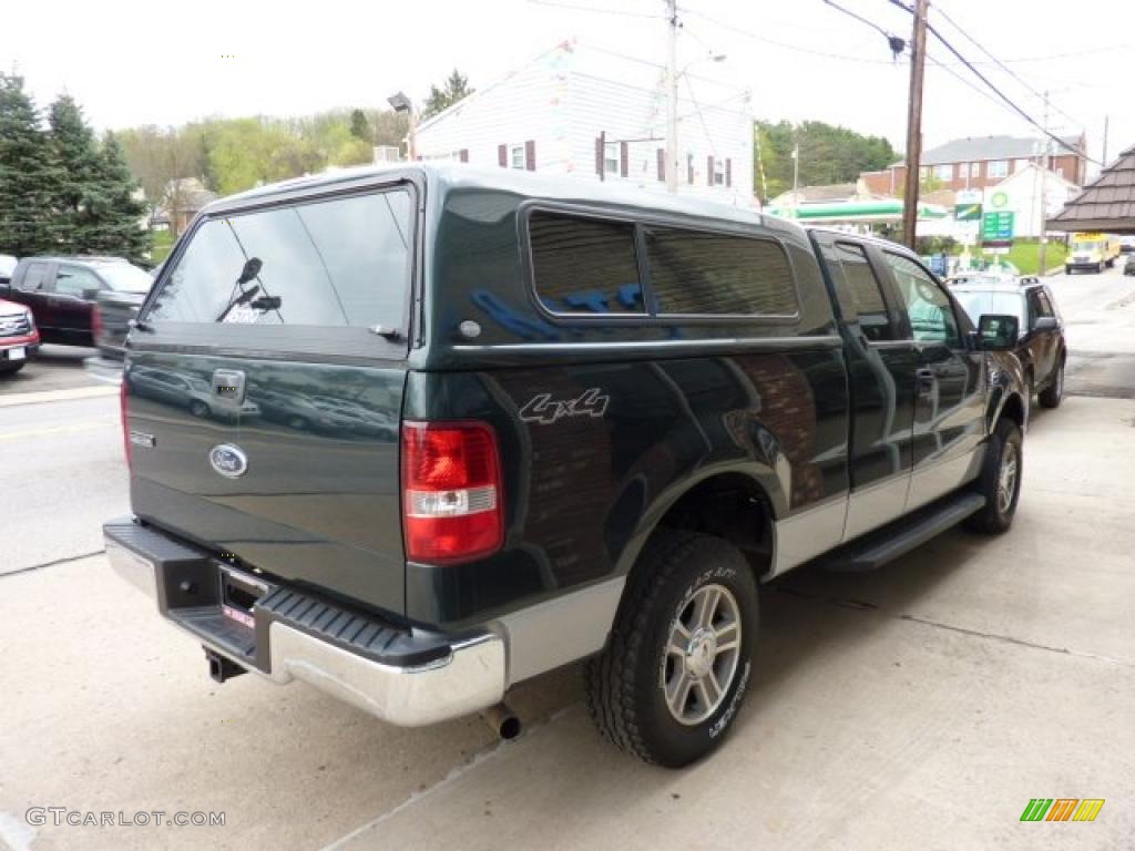 2005 F150 XLT SuperCab 4x4 - Aspen Green Metallic / Medium Flint Grey photo #4