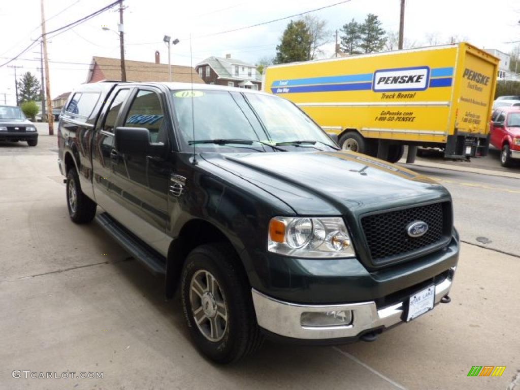 2005 F150 XLT SuperCab 4x4 - Aspen Green Metallic / Medium Flint Grey photo #5
