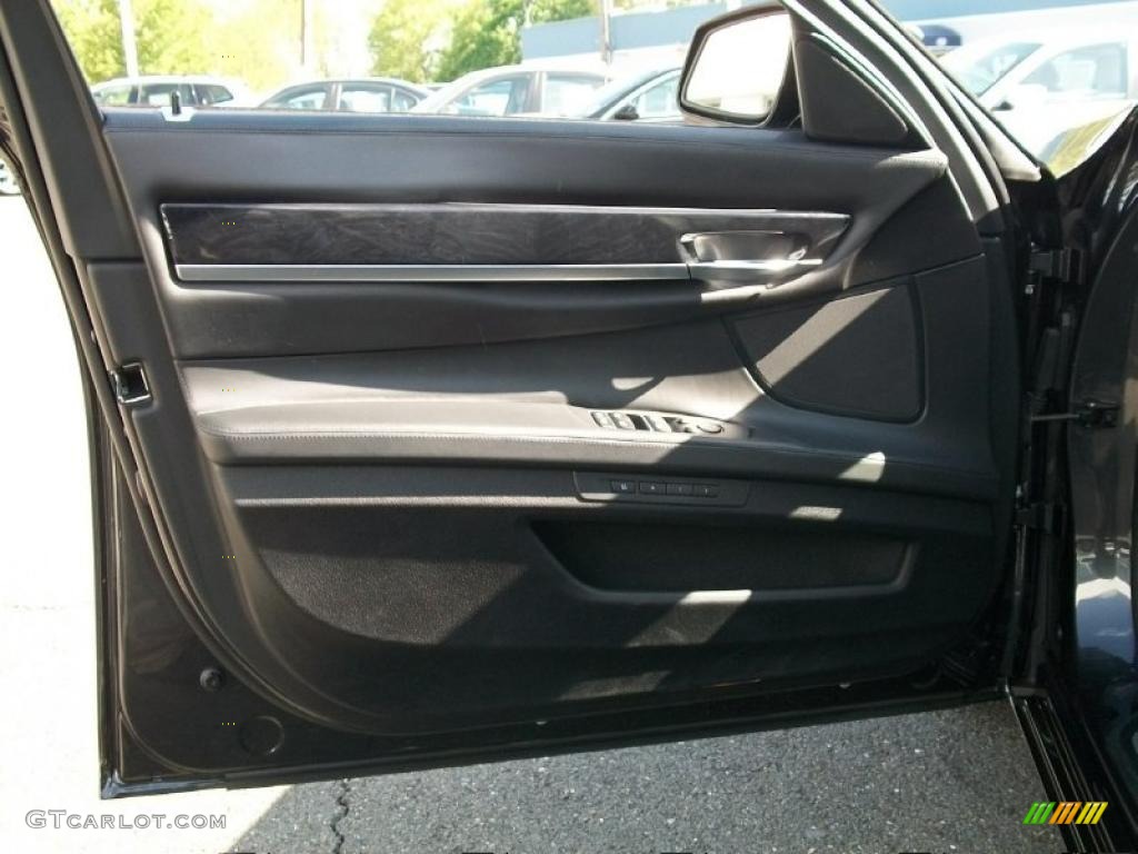 2009 BMW 7 Series 750Li Sedan Black Nappa Leather Door Panel Photo #48969884