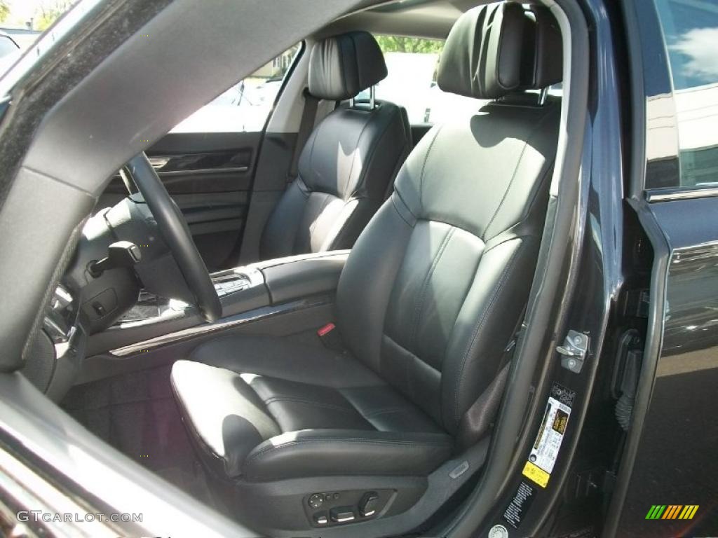 Black Nappa Leather Interior 2009 BMW 7 Series 750Li Sedan Photo #48969943