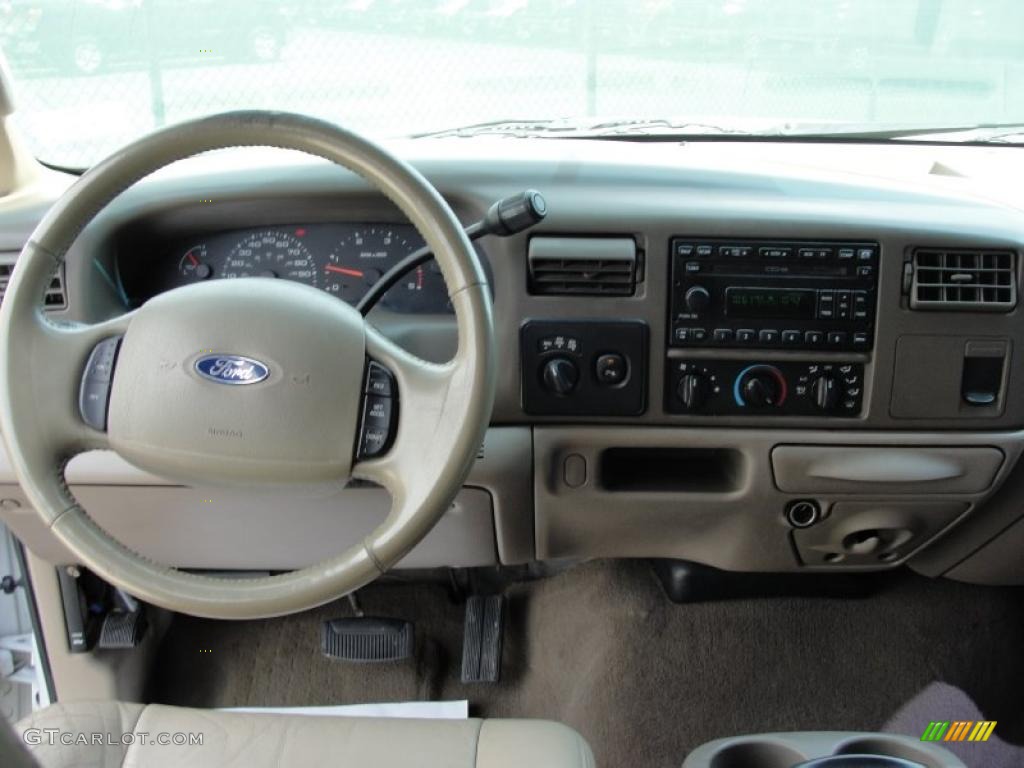 2004 Ford F350 Super Duty Lariat Crew Cab 4x4 Dually Medium Parchment Steering Wheel Photo #48970014