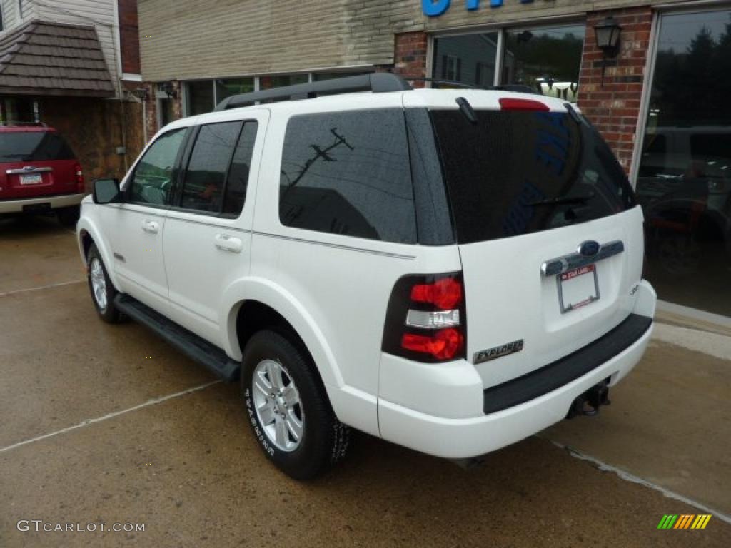 2008 Explorer XLT 4x4 - White Suede / Black/Stone photo #2