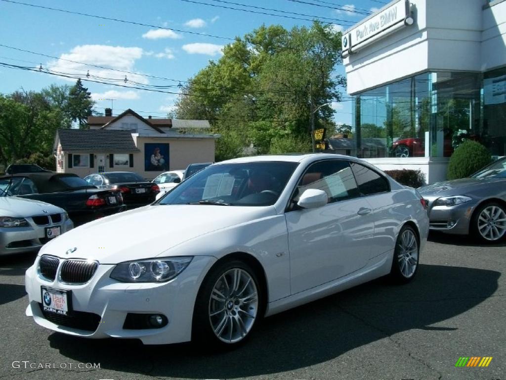 2011 3 Series 335i Coupe - Alpine White / Coral Red/Black Dakota Leather photo #1
