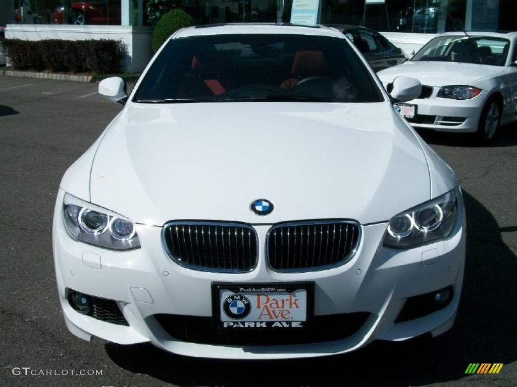 2011 3 Series 335i Coupe - Alpine White / Coral Red/Black Dakota Leather photo #2