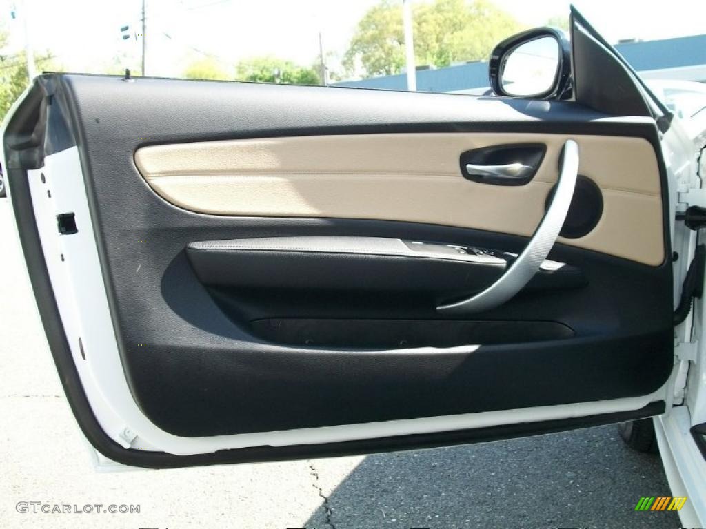 2011 BMW 1 Series 128i Coupe Savanna Beige Door Panel Photo #48972524