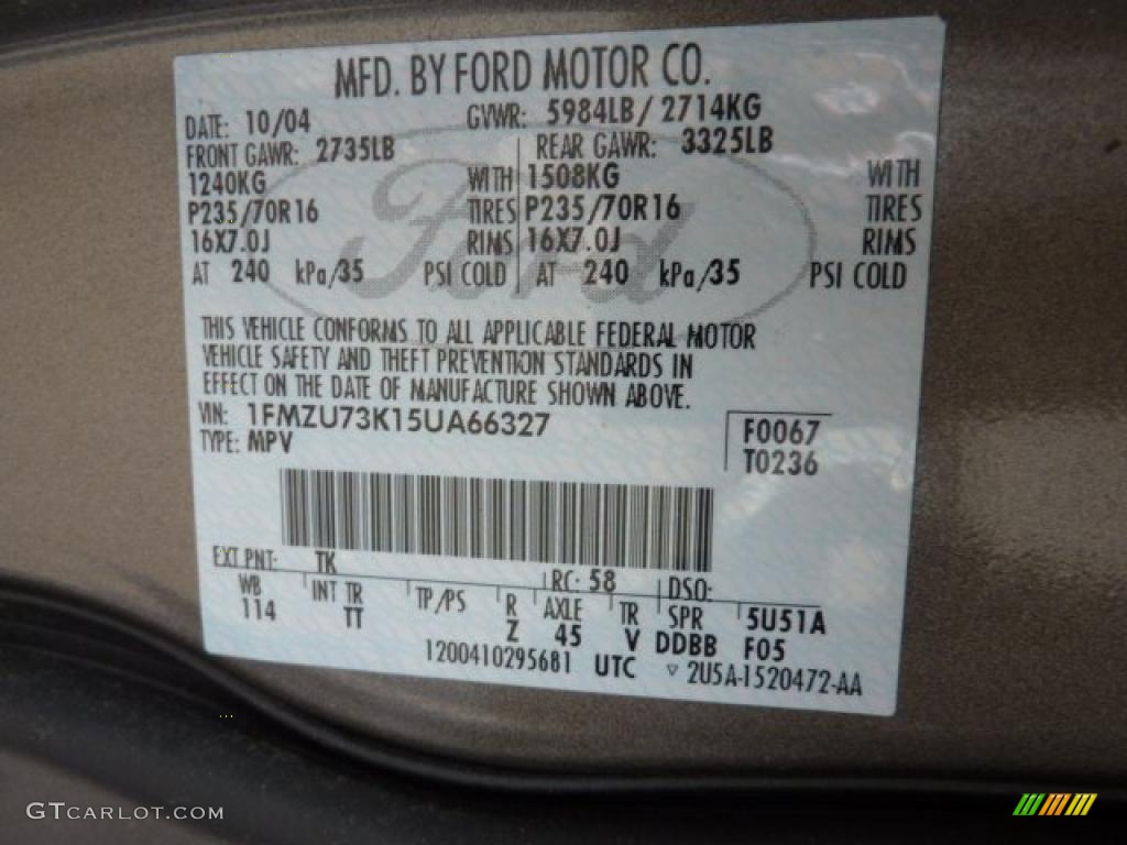 2005 Explorer XLT 4x4 - Mineral Grey Metallic / Graphite photo #13