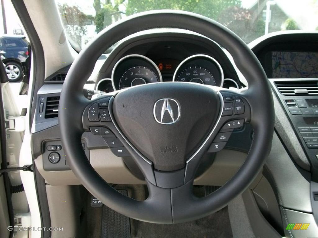 2010 Acura ZDX AWD Advance Taupe Steering Wheel Photo #48973100