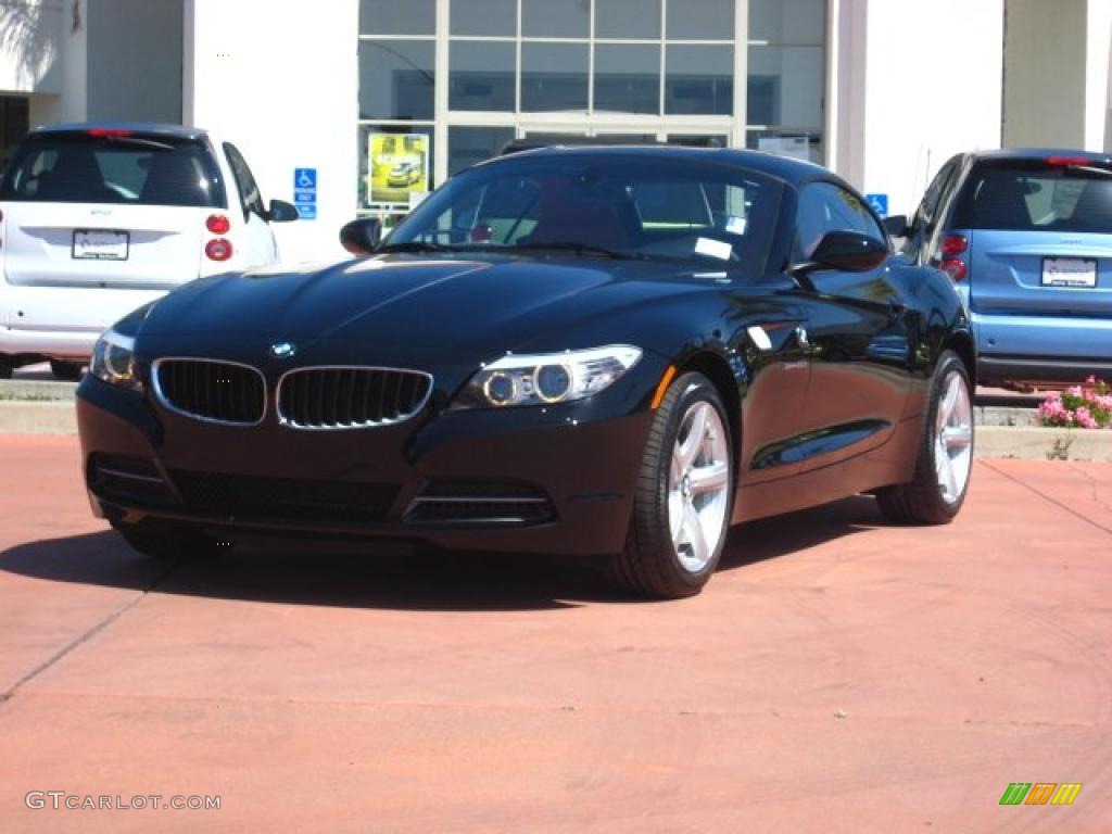 2011 Z4 sDrive30i Roadster - Jet Black / Coral Red photo #2