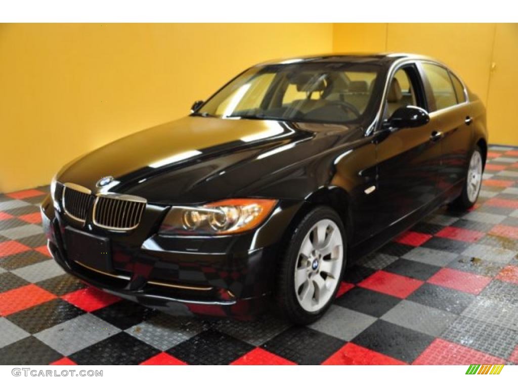 2008 3 Series 335xi Sedan - Jet Black / Beige photo #2