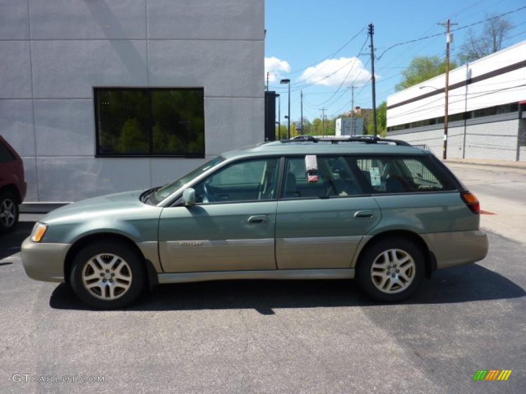 2003 Outback Limited Wagon - Seamist Green Pearl / Beige photo #1