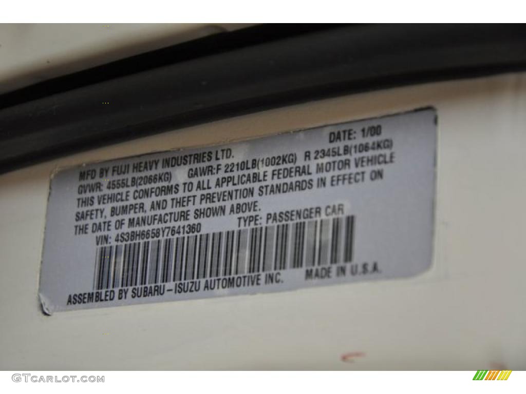 2000 Outback Limited Wagon - White Birch / Beige photo #10