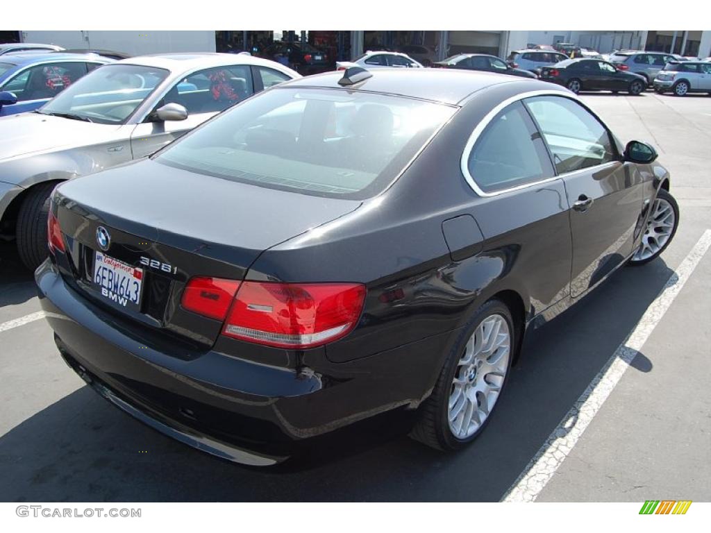2008 3 Series 328i Coupe - Jet Black / Black photo #3