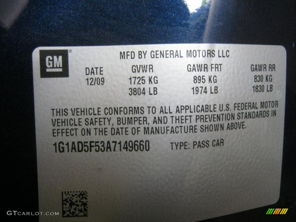 2010 Cobalt LT Sedan - Imperial Blue Metallic / Gray photo #21