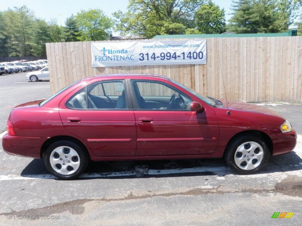 2005 Sentra 1.8 S - Inferno Red / Taupe photo #2