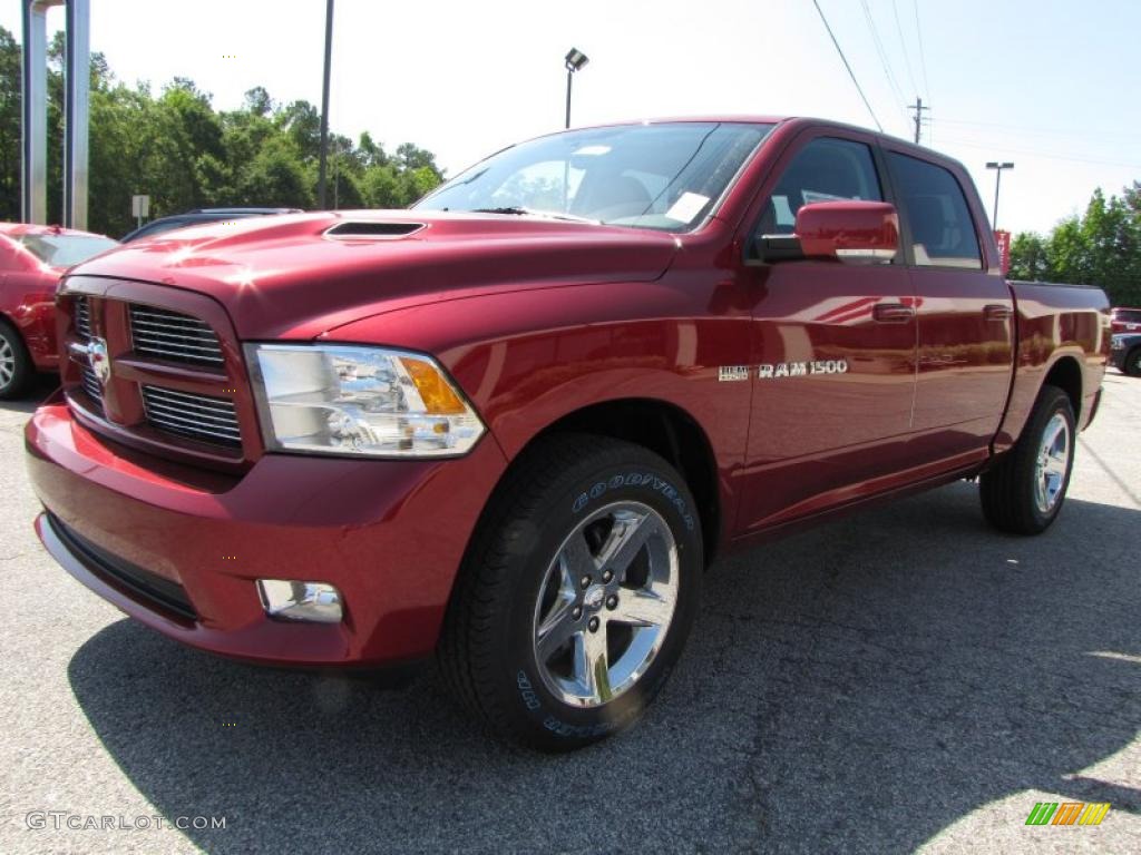 2011 Ram 1500 Sport Crew Cab - Deep Cherry Red Crystal Pearl / Dark Slate Gray photo #3