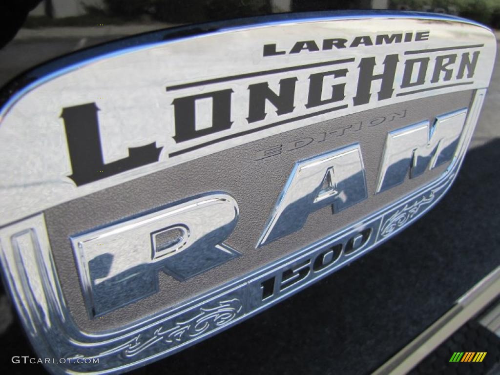 2011 Ram 1500 Laramie Longhorn Crew Cab 4x4 - Brilliant Black Crystal Pearl / Dark Slate Gray/Russet Brown photo #10