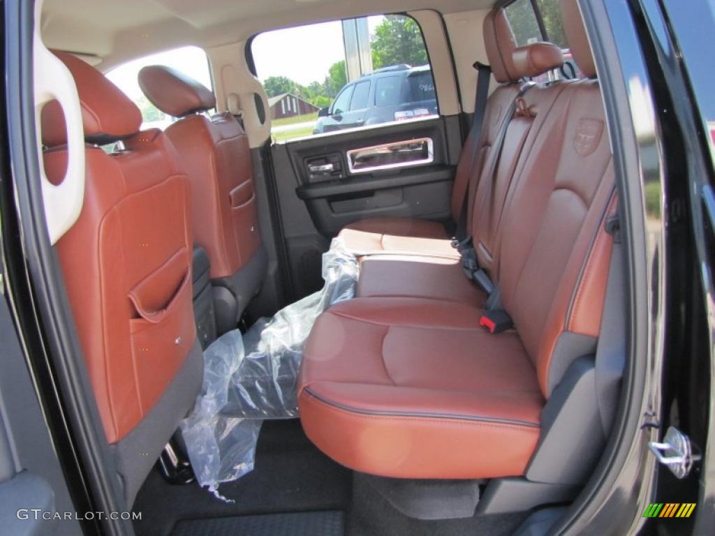 2011 Ram 1500 Laramie Longhorn Crew Cab 4x4 - Brilliant Black Crystal Pearl / Dark Slate Gray/Russet Brown photo #12