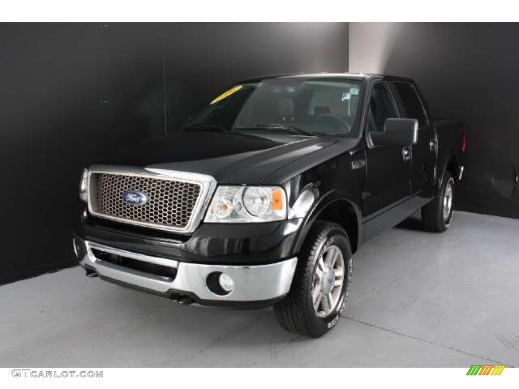 2006 F150 Lariat SuperCrew 4x4 - Black / Black photo #2