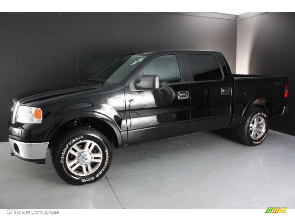2006 F150 Lariat SuperCrew 4x4 - Black / Black photo #3