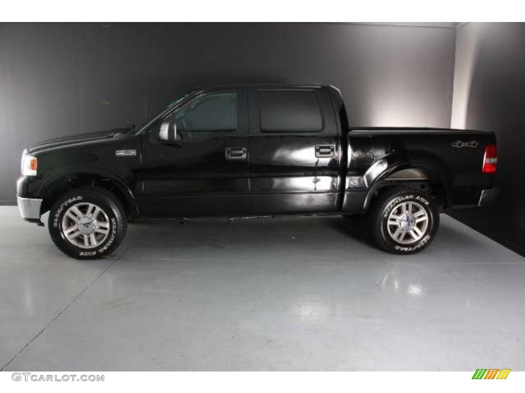 2006 F150 Lariat SuperCrew 4x4 - Black / Black photo #4