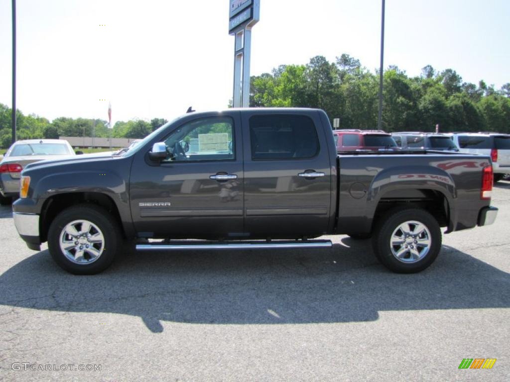 2011 Sierra 1500 SLE Crew Cab - Storm Gray Metallic / Dark Titanium/Light Titanium photo #4