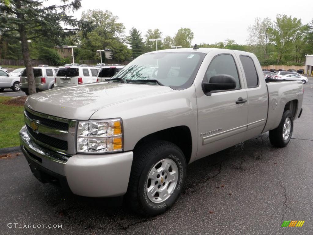 Silver Birch Metallic 2009 Chevrolet Silverado 1500 LT Extended Cab 4x4 Exterior Photo #48985040