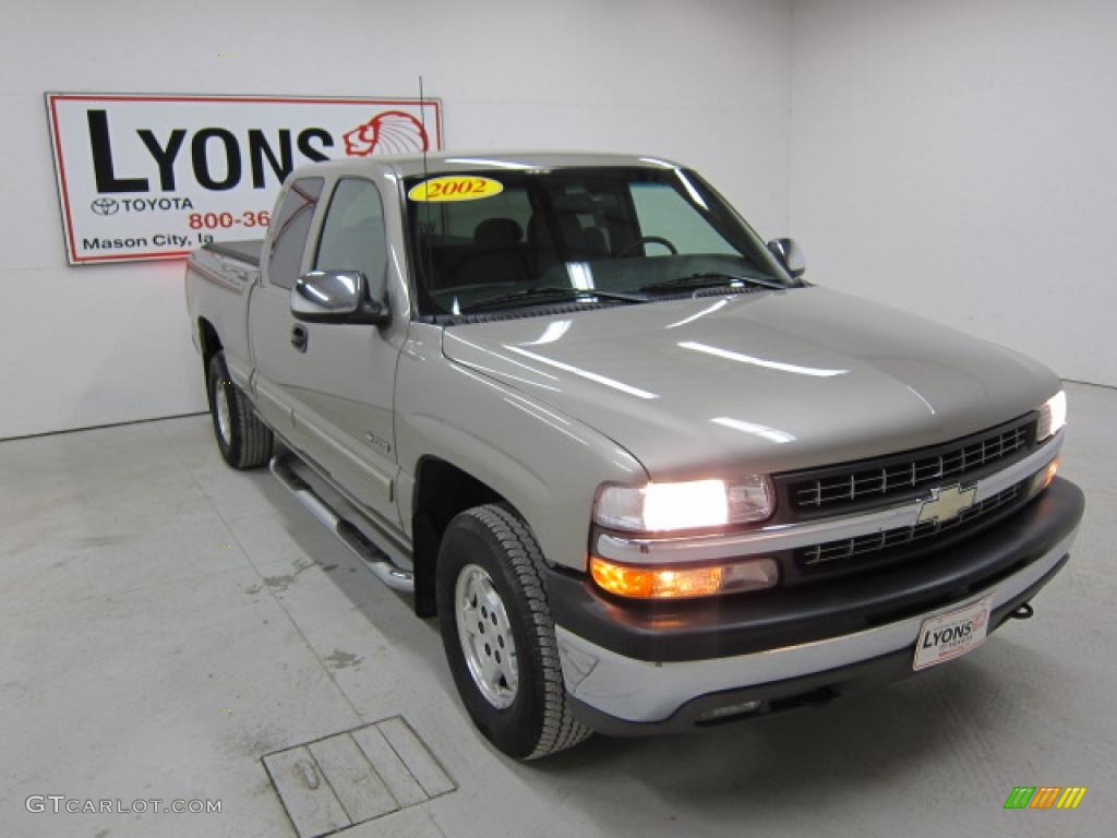 2002 Silverado 1500 LS Extended Cab 4x4 - Light Pewter Metallic / Graphite Gray photo #23