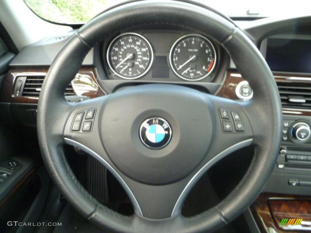 2008 BMW 3 Series 335i Sedan Black Steering Wheel Photo #48988265