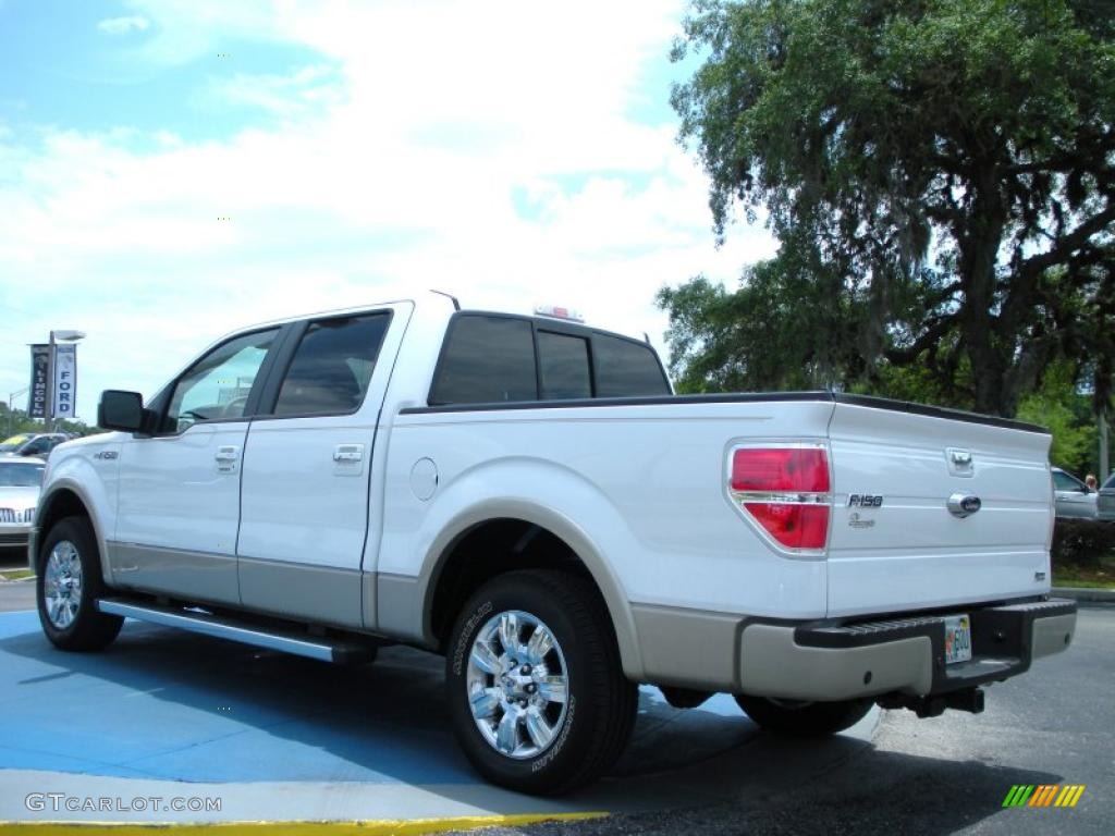 2010 F150 Lariat SuperCrew - Oxford White / Tan photo #3