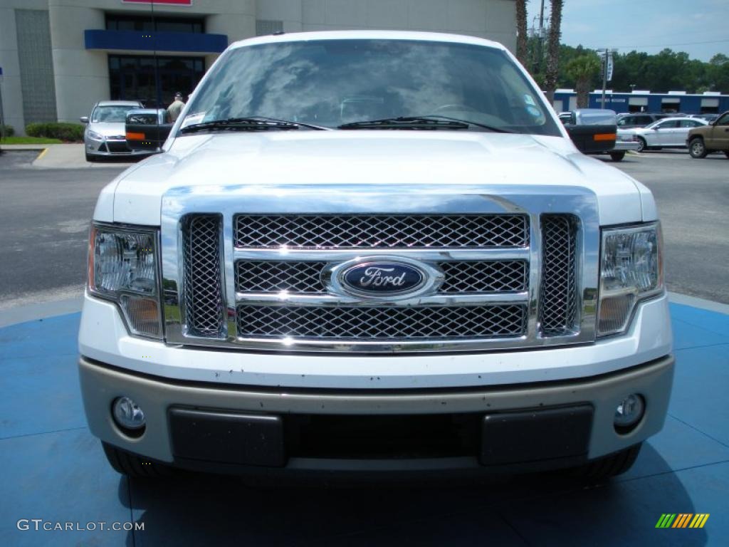 2010 F150 Lariat SuperCrew - Oxford White / Tan photo #8
