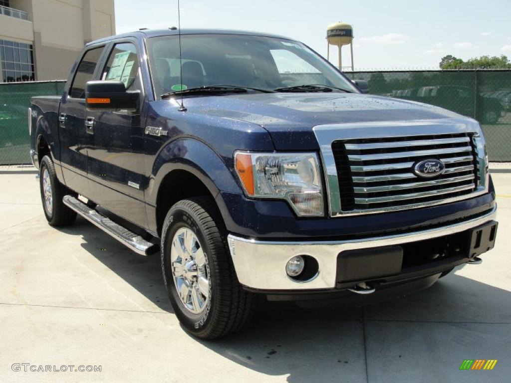 2011 F150 XLT SuperCrew 4x4 - Dark Blue Pearl Metallic / Steel Gray photo #1