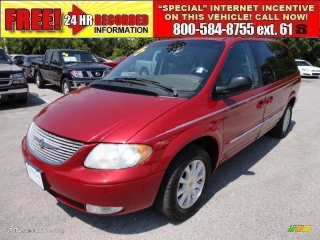 2002 Town & Country LXi - Inferno Red Tinted Pearlcoat / Sandstone photo #1