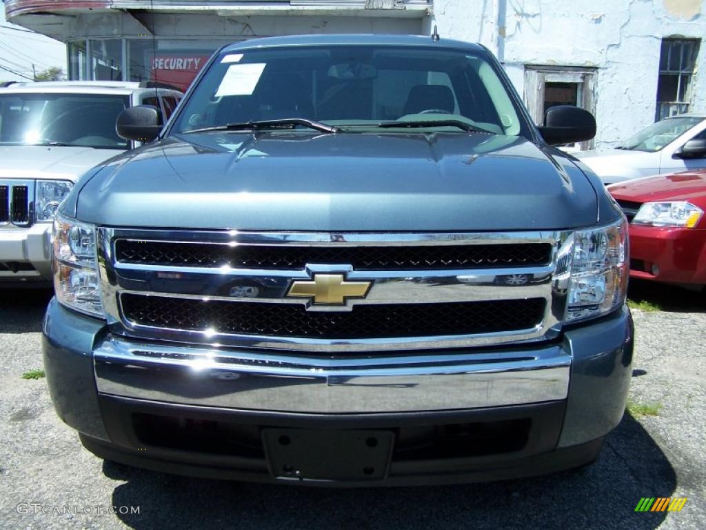 2008 Silverado 1500 LS Extended Cab - Blue Granite Metallic / Ebony photo #2