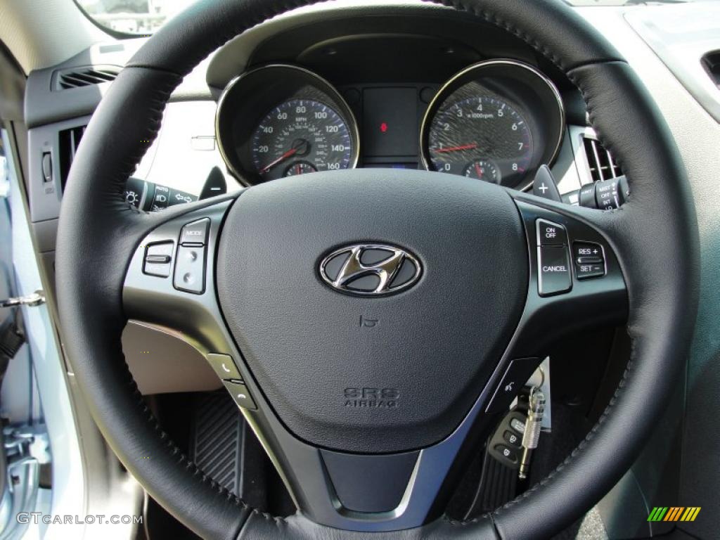 2011 Hyundai Genesis Coupe 2.0T Black Cloth Steering Wheel Photo #49002815